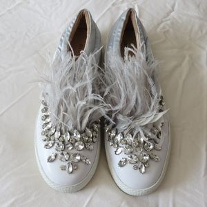 Miu Miu Jeweled Feather Skate Sneaker Size 39